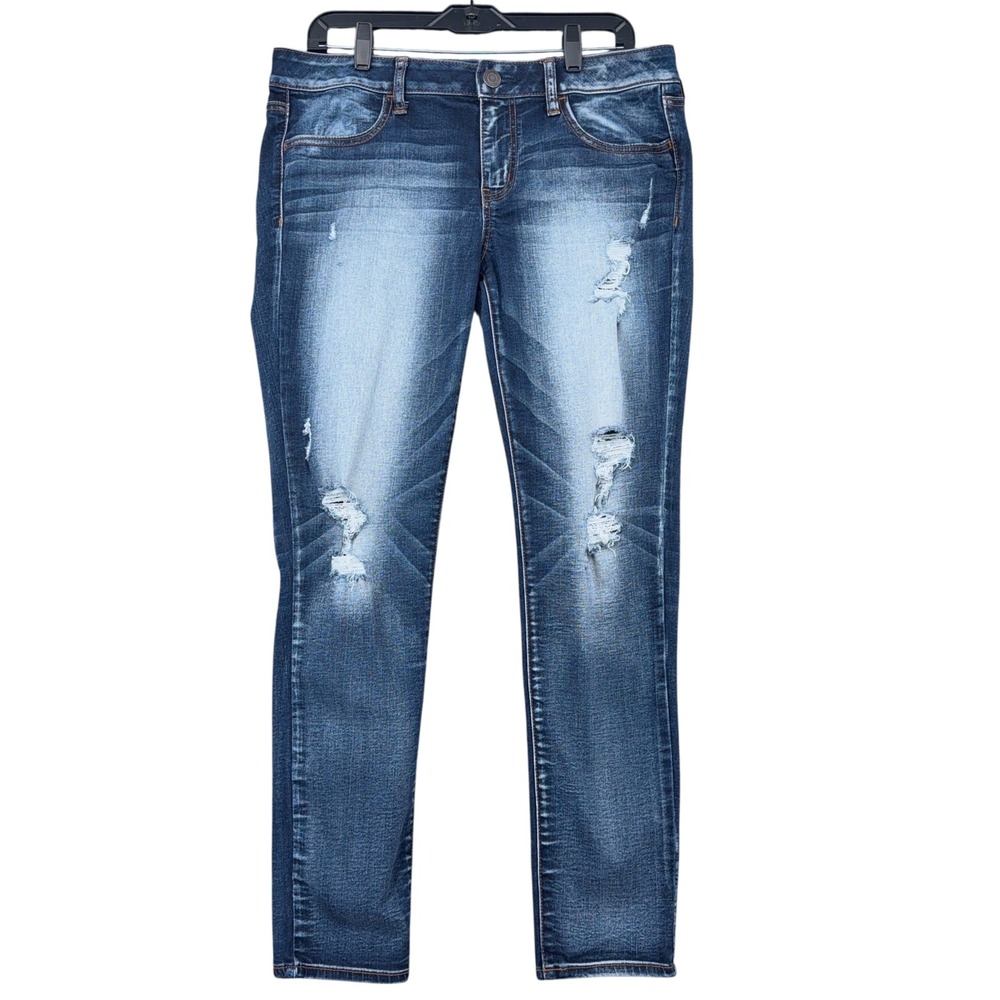 Women’s Distressed Blue Skinny Jeans